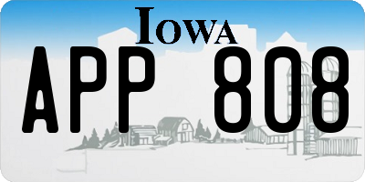 IA license plate APP808