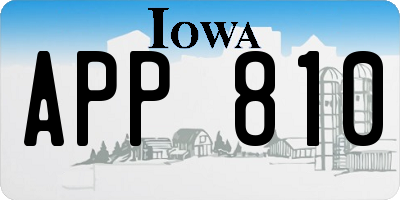 IA license plate APP810