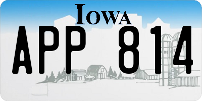 IA license plate APP814