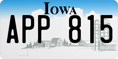 IA license plate APP815