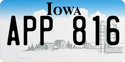 IA license plate APP816