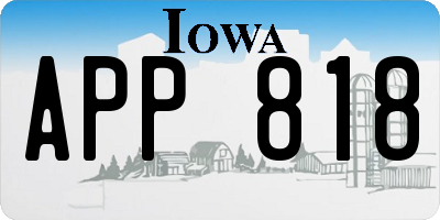 IA license plate APP818