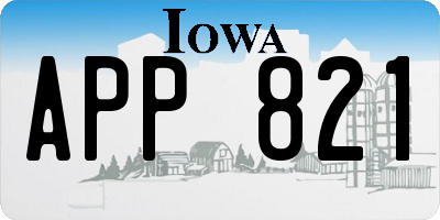 IA license plate APP821