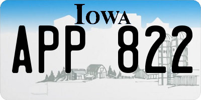 IA license plate APP822