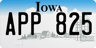 IA license plate APP825