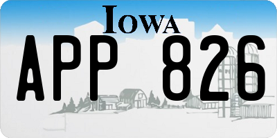 IA license plate APP826