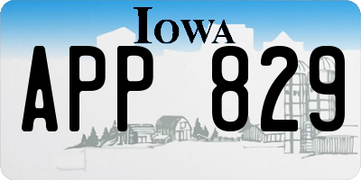 IA license plate APP829