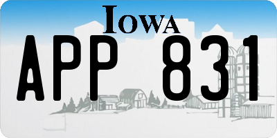 IA license plate APP831