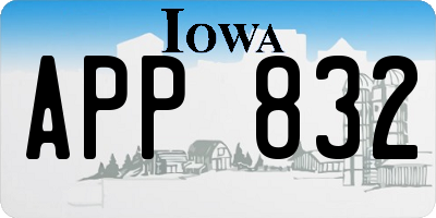 IA license plate APP832