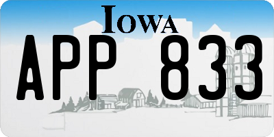 IA license plate APP833