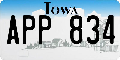 IA license plate APP834