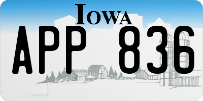 IA license plate APP836