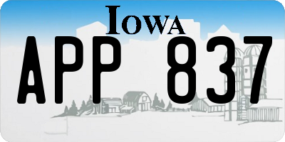 IA license plate APP837