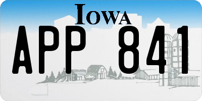 IA license plate APP841