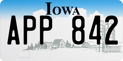 IA license plate APP842