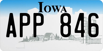 IA license plate APP846