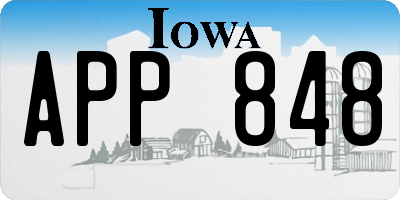 IA license plate APP848