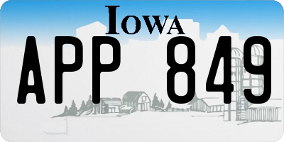 IA license plate APP849