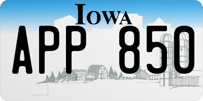 IA license plate APP850