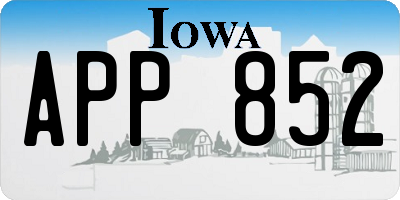 IA license plate APP852