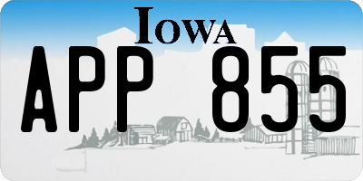 IA license plate APP855