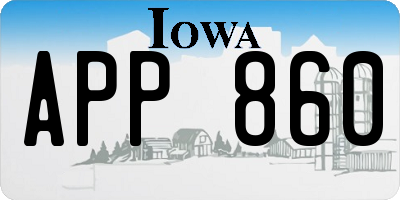 IA license plate APP860