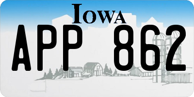 IA license plate APP862