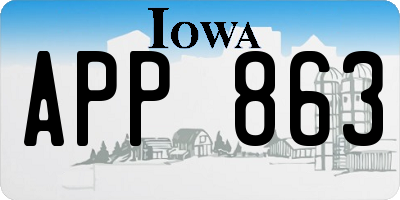 IA license plate APP863