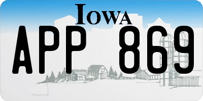 IA license plate APP869