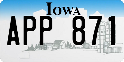IA license plate APP871