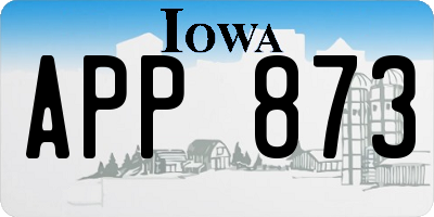 IA license plate APP873