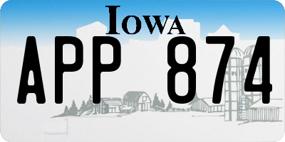 IA license plate APP874