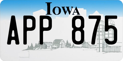 IA license plate APP875