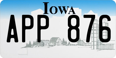 IA license plate APP876