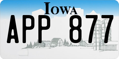 IA license plate APP877