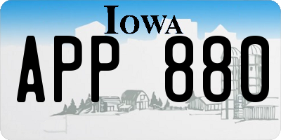 IA license plate APP880