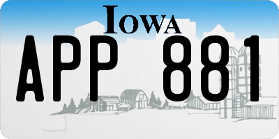 IA license plate APP881