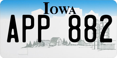 IA license plate APP882