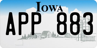 IA license plate APP883