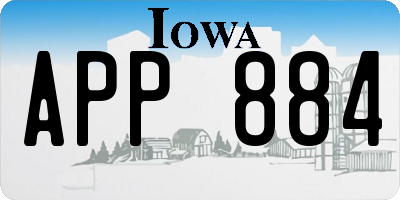 IA license plate APP884
