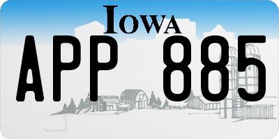 IA license plate APP885