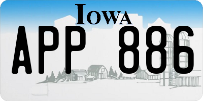 IA license plate APP886