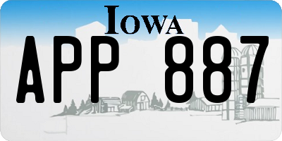 IA license plate APP887