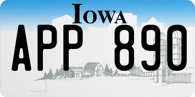 IA license plate APP890