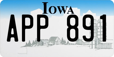 IA license plate APP891