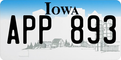 IA license plate APP893