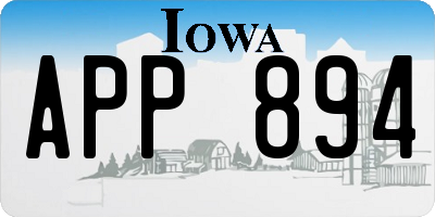 IA license plate APP894
