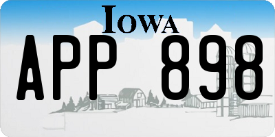 IA license plate APP898