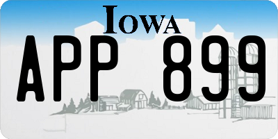 IA license plate APP899
