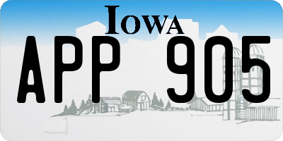 IA license plate APP905